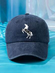 Șapcă de baseball personalizată pentru femei, cu imprimeu de cai și stele negre, mărime reglabilă, casual, la modă, stil învechit, potrivită pentru asortare zilnică, călătorii, plajă, petrecere, pescuit, cadou - Calul Lunii Stelare - Vizualizare 19