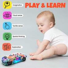 ArtCreativity Light Up Transparent Sensory Car Toy For Kids, 1PC, Bump And Go Toy Car With Colorful Moving Gears, Music, And LED Effects, Easter Toys For Toddlers, Great Birthday Gift Idea - 彩色 - 查看 10