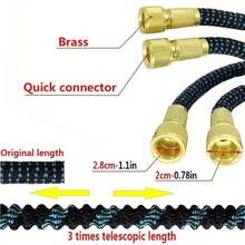 3x Expandable Garden Hose, High-Quality Coiled Water Pipe, Soft Magic Sprinkler For Lawn And Garden, Universal Threaded Garden Watering Tool, Durable Rubber Material - A - View 7