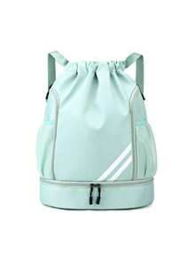 Mochila con cordón impermeable con compartimento para zapatos, bolsa deportiva de gran capacidad unisex con correas de hombro ajustables, adecuada para baloncesto, fitness, yoga, viajes al aire libre, escuela - Multicolor - Ver 13