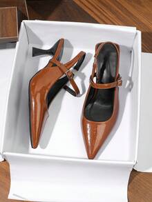 Women's High Heel Pumps, Elegant Business Commute Shoes - Brown - View 1