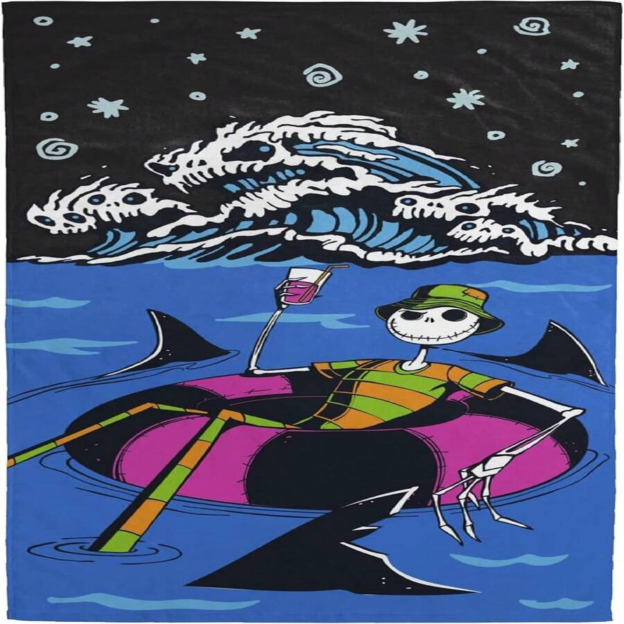 Nightmare Before Christmas Bath Pool Beach Towel - Kids Super Soft & Absorbent 100% Cotton Towel With , Measures 28 X 58 - 白色 - 查看 1