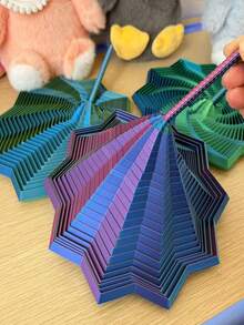 1/2个3D打印螺旋塔，附赠礼品袋，闪亮胡萝卜塔，多边形3D旋转塔，放松桌面摆件，减压道具，办公室装饰，生日礼物，解压玩具，抗压玩具，派对礼品，放松玩具 - 彩色 - 查看 10