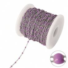 Dây chuyền hạt thép không gỉ 100cm, dây chuyền hạt nhựa nhiều màu sắc phong cách Bohemian, dây chuyền tráng men để làm trang sức DIY và phụ kiện vòng cổ. - Chuỗi tự làm - Xem 20