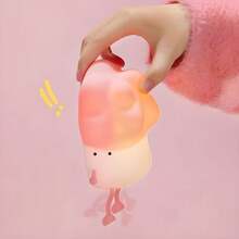 Luminária de Repolho Silicone Mesa Lâmpada Noturna Abajur Fofo Sensor Toque Touch Led Repolho - Rosa chiclete - Visão 3