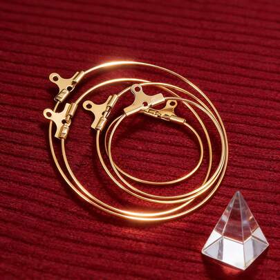 10 件装 304 不锈钢大号圆形耳环吊坠扣耳钩 DIY 首饰配件 圆形耳环首饰配件组件