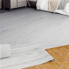 1 rolka 40 cm x 3 m samoprzylepnej naklejki na podłogę z winylu, 3D papier do odklejania i przyklejania z fakturą drewna, odpowiedni do domu, mieszkania, samoprzylepna, łatwa do usunięcia, wodoodporna, pogrubiona wykładzina podłogowa z fakturą drewna - B - Zobacz 10