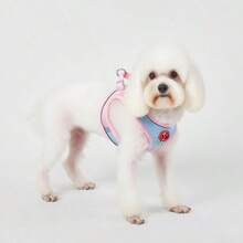 Nuevo arnés de perro de colores de bloqueo de dopamina para primavera y verano, arnés de correa lindo para gatos y perros, chaleco de malla reflectante y transpirable para perros pequeños y medianos - Rosa - Ver 5