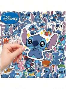 100 miếng dán chống thấm nước hình Stitch hoạt hình dùng cho máy tính xách tay, ốp điện thoại, sổ tay, album ảnh, nhật ký, sổ kế hoạch, đồ dùng học tập. - Hình dán Stitch - Xem 2