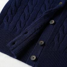 Polo Ralph Lauren Classic Embroidered Wool Cardigan  ,Women's Knitwear - Navy Blue - View 4