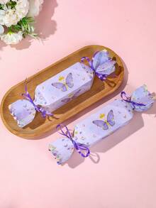 6个紫色蝴蝶礼盒，礼品包装盒，生日礼品包装盒，婚礼回礼盒，生日礼品袋，礼品包装用品，蝴蝶主题生日派对用品，派对礼品袋，蝴蝶装饰，性别揭晓派对，迎婴派对装饰，婚礼装饰 - 紫色蝴蝶 - 查看 4