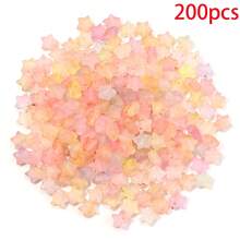 200pcs/Pack Acrylic Translucent Gold-Plated Pentagram Beads - Shiny Smooth Matte Surface Transparent Star Shaped Beads, Suitable For Handmade Crafts, DIY Bracelets, Necklaces, Earrings, Jewelry, New Year Gift Making Materials - Multicolor - View 13