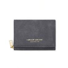 High-Quality Korean Style Minimalist Velvet Trifold Student Wallet, Women Coin Purse - Small - View 14