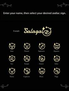 12 Zodiac Sign Custom Name Necklace For Women 18K Gold Plated Stainless Steel Necklaces Zodiac-Style Name Charm Customized Jewelry Daily Wear - Multicolor - View 3