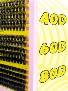Hinarin 300 Pcs D Volume Eyelash Extensions 40D 60D 80D 10-16mm Diy Eyelashes Long Soft Fluffy Handcrafted High-Quality Realistic False Eyelashes Simple To Wear Length Can Be Matched With Any Style Suitable For Beauty Lovers - D - View 5