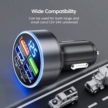 OLAF 四口 USB 车载充电器，带数字显示屏，快速充电适配器，兼容 iPad、安卓手机、笔记本电脑，设计小巧高效，随时随地便捷充电，是送给家人、朋友、孩子、生日、圣诞节、冬季的理想礼物。 - 均碼 - 查看 5