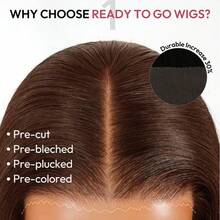 Tóc giả dài thẳng, dày 200%, kích thước 34 inch (5*5 13*4), màu nâu sô cô la #4 - Đã được cắt tỉa sẵn, tóc giả ren trong suốt HD với đường chân tóc tự nhiên và tóc con - Tóc giả thẳng, đã được kéo và uốn sẵn, không cần keo dán - Tóc giả đã được tỉa sẵn, đã được tẩy trắng, rẽ ngôi giữa - Kiểu dáng thanh lịch phù hợp với mọi sắc tộc, vẻ ngoài tự nhiên, thân thiện với người mới bắt đầu, tóc pha trộn. - màu nâu - Xem 8