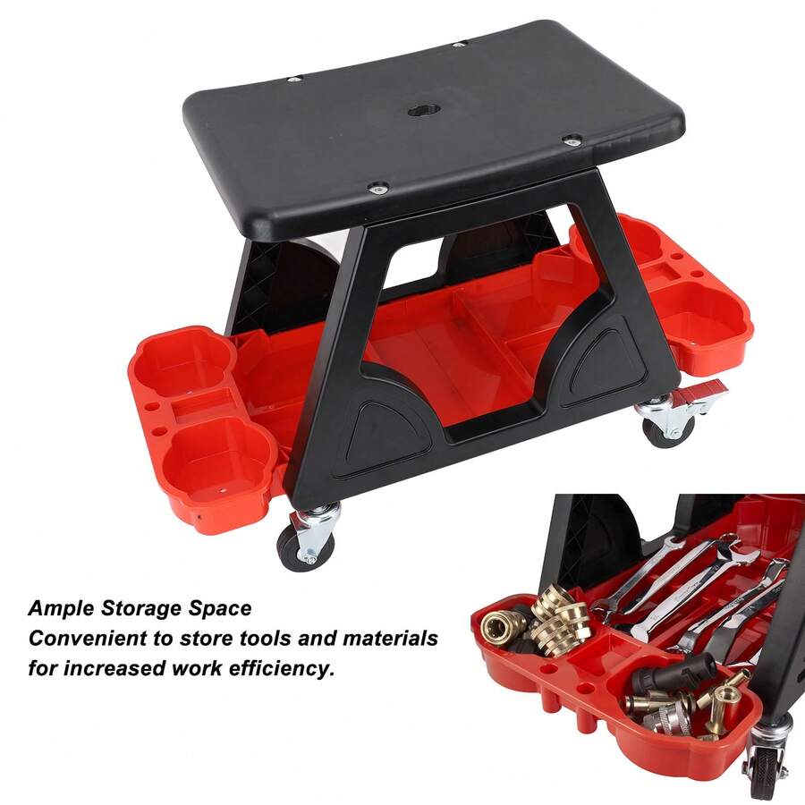 Taburete de mecánico versátil y cómodo para garaje, asiento rodante para lavado de autos, decoración, reparación de láminas de automóviles. - A - Ver 1