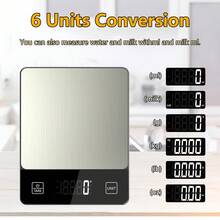 1pc 10kg/22lb Digital Kitchen Scale, Stainless Steel Material, Easy To Clean, Suitable For Baking And Cooking, 1g Precision, LCD Display, Tare Function, ABS Material, Food-, Requires 2 AAA Batteries (Not Included), Precise Ingredient Measurement | Modern Kitchen Scale | Durable ABS Structure - Multicolor - View 5