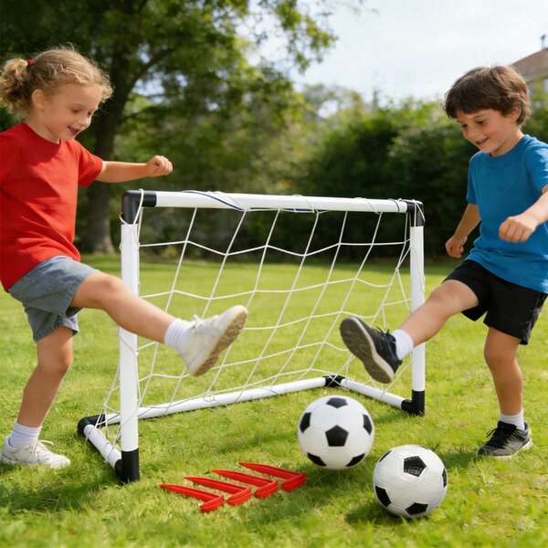 Double Goal Football Training Toy To Develop Running And Jumping Skills, Teamwork Awareness, Suitable For 3-Year-Old Children, A Gift For Early Sports Education.