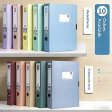 1pc Thick High Capacity Multi-Color File Folder, Foldable Document Storage Box, Office Supplies File Box - HDAH - View 2