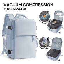 Floless 可折叠旅行笔记本电脑背包，符合航空公司规定，男女通用旅行包，可压缩旅行背包，14英寸笔记本电脑商务背包，防水大容量包 - 灰色 - 查看 24