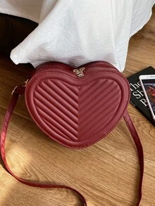 1 pièce Sac bandoulière matelassé en forme de cœur de couleur unie, sac à épaule mini stylé, sac à main léger - idéal pour les femmes, les étudiantes, les jeunes filles, parfait pour un usage quotidien, les sorties décontractées, les courses, les rassemblements de vacances - Multicolore - Voir 17