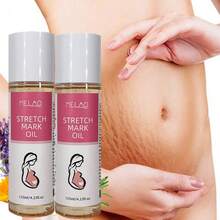 2 Bottles MELAO Firming Body Oil, Specially Designed For Stretch Marks, Stretch Mark Care Oil And Abdominal Care Oil, Suitable For Pregnancy And Postpartum, Containing Natural Plant Oils, Fading Stretch Marks, Firming Skin, 125ml - Rose Red - View 3
