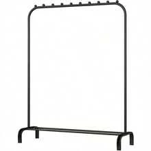 Clothes rack Free-standing clothes hanger Drying rack Metal bedroom clothes rail with lower storage shelf Shoe rack Coat rack for bedroom 146 x 110 x 40cm (Black) - Noir avec crochets latéraux - Voir 10