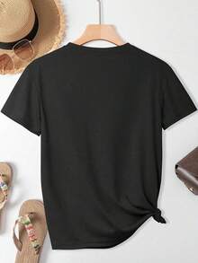 Camiseta Cristiana "Jesús Camina Por Fe" 100% Algodón - Negro - Ver 3