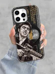 Selected Tony Montana Printed All Inclusive Mixed Color Phone Case From "" Is Suitable For IPhone17PRO MAX/17 AIR/15ProMax/16PROMAX/GalaxyS22/S23/S24/S23 Plus/S24 Ultra/S25/A15/A33/A23  A Must-Have For Daily Commuting - Anti Fading, Immaculate, Holy Mother's Day, Independence Day Gift, Valentine's Day, Birthday Gift For Family And Friends. - White - View 1