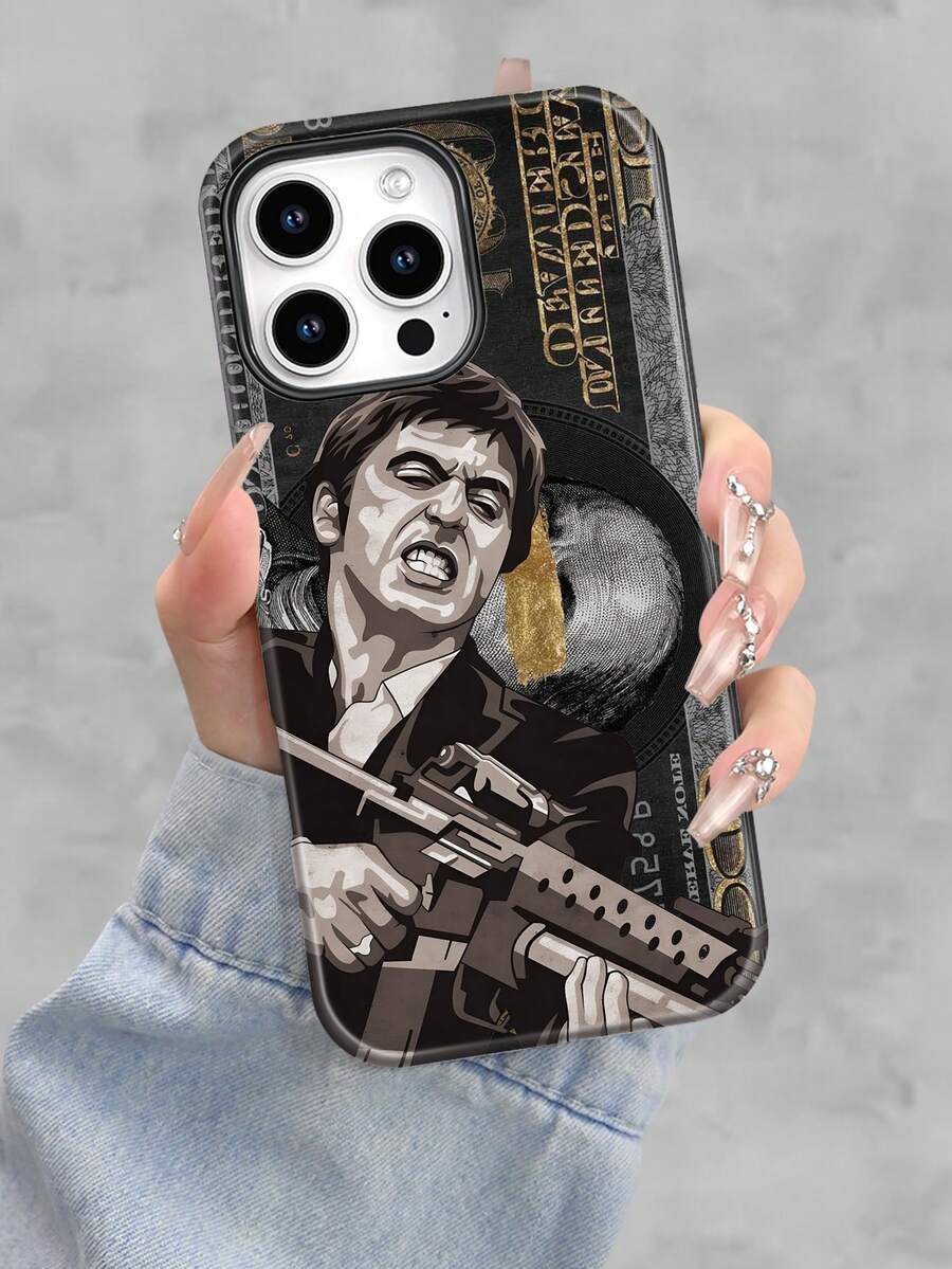 Selected Tony Montana Printed All Inclusive Mixed Color Phone Case From "" Is Suitable For IPhone17PRO MAX/17 AIR/15ProMax/16PROMAX/GalaxyS22/S23/S24/S23 Plus/S24 Ultra/S25/A15/A33/A23  A Must-Have For Daily Commuting - Anti Fading, Immaculate, Holy Mother's Day, Independence Day Gift, Valentine's Day, Birthday Gift For Family And Friends. - White - View 1