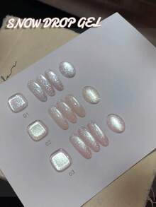 MISS SHAKA 10毫升 冬春美甲 新年粉色仙女痕迹缎面玻璃珠猫眼凝胶指甲油 金粉指甲凝胶 美甲沙龙 家用DIY 美白 流行百搭美甲用品 情人节 - 彩色 - 查看 6