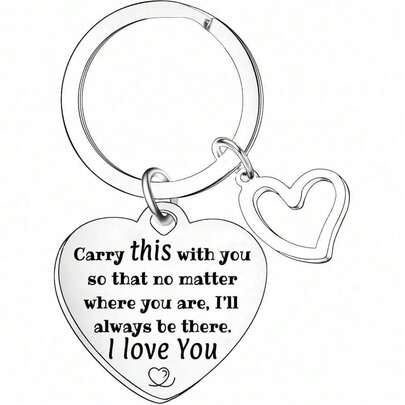 1个情侣钥匙扣，上面写着“我爱你”，送给他的礼物，情人节礼物，送给丈夫/妻子的钥匙扣礼物，送给男朋友/女朋友的礼物，周年纪念日礼物，圣诞节礼物，生日礼物，浪漫礼物