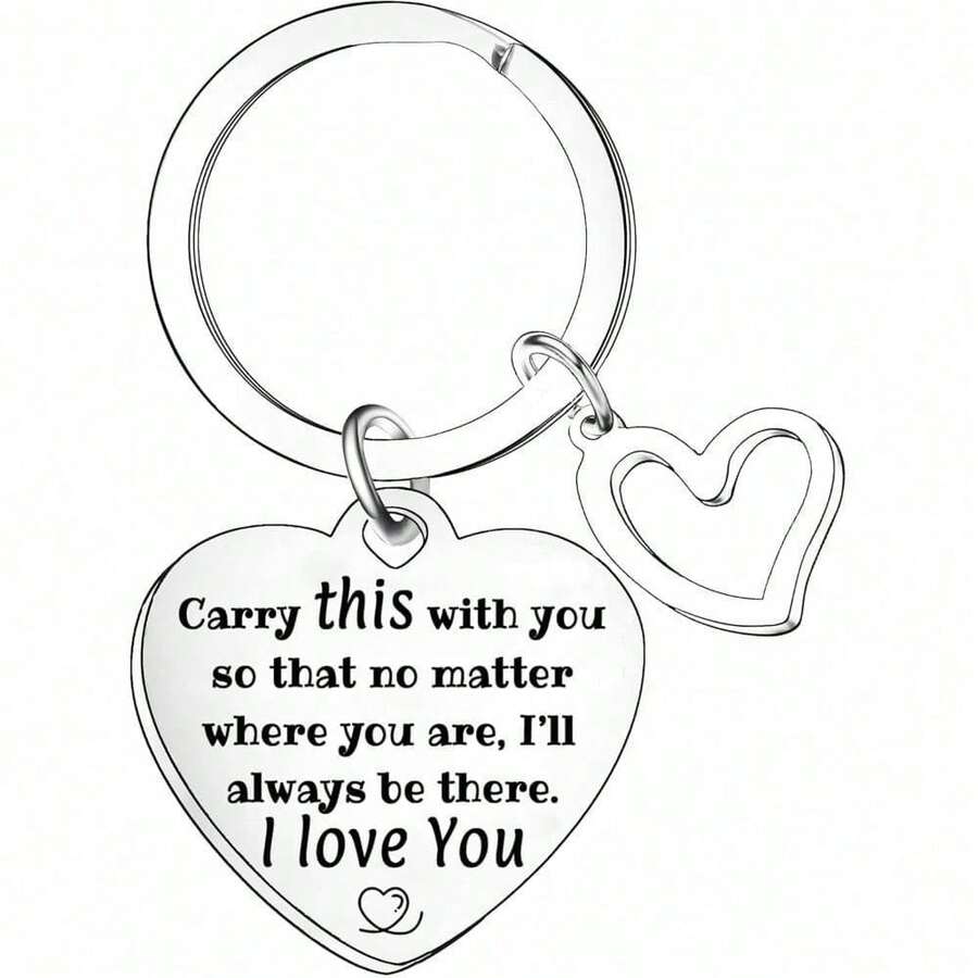 1个情侣钥匙扣，上面写着“我爱你”，送给他的礼物，情人节礼物，送给丈夫/妻子的钥匙扣礼物，送给男朋友/女朋友的礼物，周年纪念日礼物，圣诞节礼物，生日礼物，浪漫礼物 - 銀色 - 查看 1