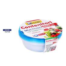 OISE ART STORE Set 4 Pezzi Contenitori Multiuso Tondo Con Coperchio In Plastica 500 Ml Cucina - - Multicolore - Visualizzare 2