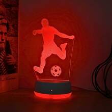 1pc Modern Style Football Multicolor Night Light, Suitable For Desktop Decoration Lamp In Various Room Types - Home Decor, Adding Holiday Atmosphere, Perfect Gift Choice For Birthday Party And Festivals, Interesting Design, Football Fan Gift, Compact Design, Decorative Lamp, Ambient Lighting, Room Decor - Play Soccer - View 10