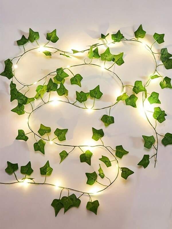 10 metre/100 LED Pilli Yeşil Yaprak Peri Işıkları, Sıcak Ton, Ev, Yatak Odası, Düğün, Parti, Noel Dekorasyonu İçin Uygun, Aydınlatmalı Yapay Bitki Çelenk, Cadılar Bayramı ve Noel Dekorasyonu, Yatak Odası İçin Pilli Peri Işıkları, Düğün Masası Dekorasyonu, İç Mekan Tatil Çelenk Peri Işıkları