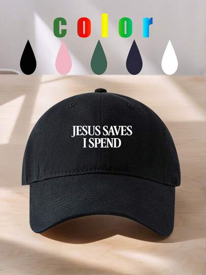 Mũ lưỡi trai thời trang unisex "JESUS SAVESISPEND" - Mũ lưỡi trai có thể điều chỉnh kích cỡ - Mũ thường ngày unisex, hoàn hảo cho các hoạt động thể thao ngoài trời, du lịch và chạy bộ (Nhiều màu sắc để lựa chọn)
