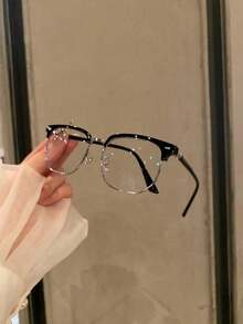 "Deep Think"Series Luxurious And Elegant Reinstallation Manufacturing Court Style Blue Light Glasses,Blue Light Glasses For Woman Men Safety Glasses  Glasses Protection Computer Gaming Glasses Women Cute Light Weight Red Frame Oversized Non Prescription Small Face Square Cat Eye Reduce Eye Fatigue On Computers, TVs, Phones, And Games, Suitable For Computer Lense Screen Protector Plain Glasses Clear Lens Glasses Blue Light Light Blocking Glasses Blue Light Glasses Light Glasses For For Women Men Light Glasses For Glasses For Women 99 Blue Light Glasses For Woman Blue Light Glasses Women/Men, Fashion Round Frame UV Ray Filter Computer Gaming Glasses Computer Glasses - Anti Eyestrain & UV Glare Protection Anti Glare - 銀色 - 查看 6