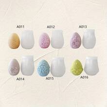 Khuôn silicon hình trứng tự làm, khuôn silicon đa năng dùng để làm sáp, thạch cao. - Trắng - Xem 1