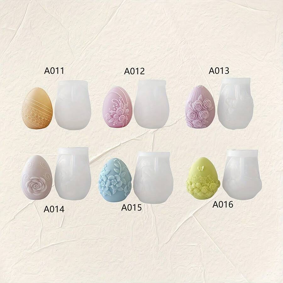 Khuôn silicon hình trứng tự làm, khuôn silicon đa năng dùng để làm sáp, thạch cao. - Trắng - Xem 1