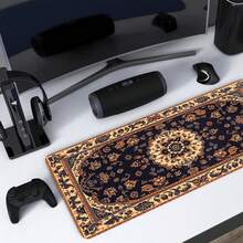 1pc Mouse Pad | Rug Mouse Mat | Water Resistant Desk Mat | Gift For Gamers | Cute Desk Mat | Persian Rug Design Desk Mat - Mouse Pad - View 7
