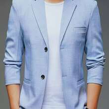 Spring And Summer Lightweight Suit Jackets, Light Business Casual, Versatile And Stylish - Xanh da trời - Xem 1