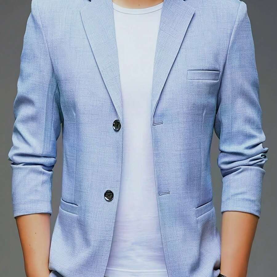 Spring And Summer Lightweight Suit Jackets, Light Business Casual, Versatile And Stylish - Xanh da trời - Xem 1