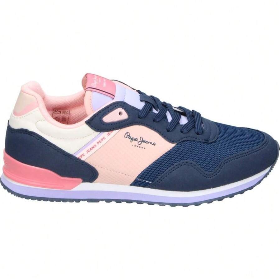 PEPE JEANS | Sneakers da donna Pepe Jeans – Sneakers sportive blu navy con dettagli rosa e bianchi – Sneakers con lacci – Stile casual – Versatili – Facili da abbinare e comode – Modello PGS400016-595 - Blu - Visualizzare 1