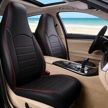 Bộ 2 bọc ghế trước ô tô đa năng, chất liệu da PU cao cấp, có tựa lưng cao, kiểu dáng xô - Phù hợp với hầu hết các dòng xe sedan, xe tải và SUV, sử dụng được quanh năm. - đường kẻ - Xem 2