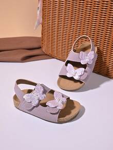 Girls' Lace Floral Suede Sandals – Adjustable Ankle Strap, Closed Toe Design, Soft Padded Footbed, Elegant Summer Toddler Party Footwear - White - View 6