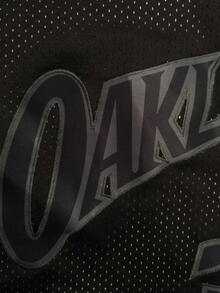 男士篮球刺绣无袖V领T恤，休闲派对运动上衣，黑色 #30 - 黑色 - 查看 5