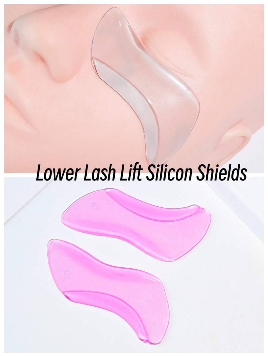 Lomansa 1对双面睫毛夹垫，适用于美容院 - 防水硅胶材质，适合大多数睫毛长度，睫毛提拉保护罩，可重复使用 - 彩色 - 查看 1